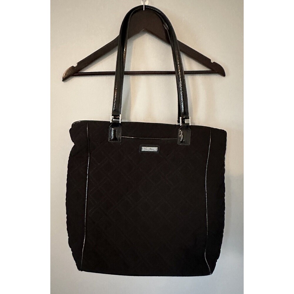 Vera Bradley Black Diamond Quilted Fabric Lightweight LG Tote Shoulder Bag Purse